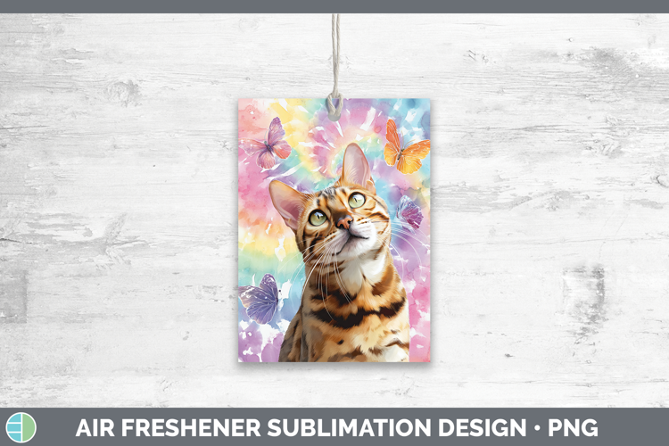 Bengal Cats Tie Dye Air Freshener Sublimation Design