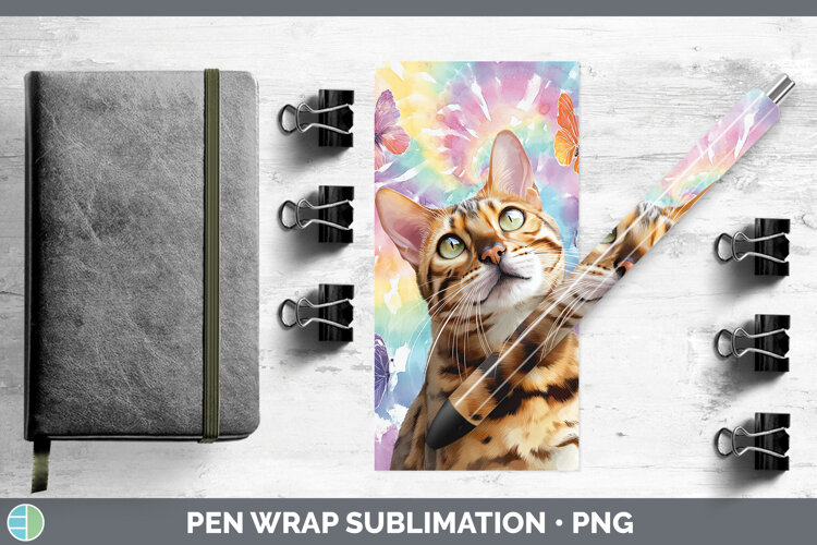 GorgeousCats Tie Dye Pen Wrap design.
