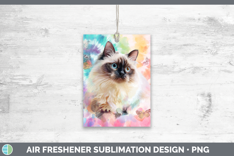 Birman Cats Tie Dye Air Freshener Sublimation Design