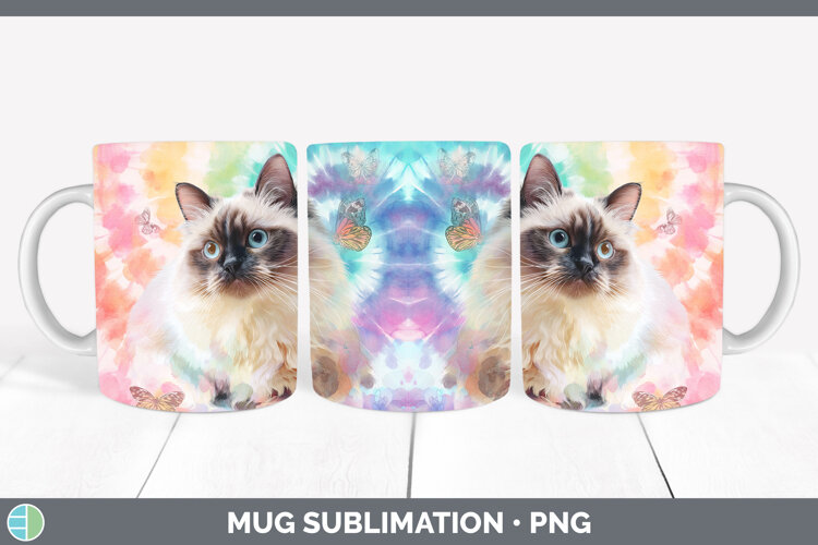 GorgeousCats Tie Dye Mug Wrap design.