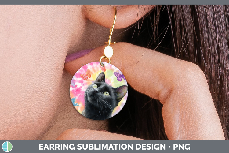 GorgeousCats Tie Dye Round Earrings design.