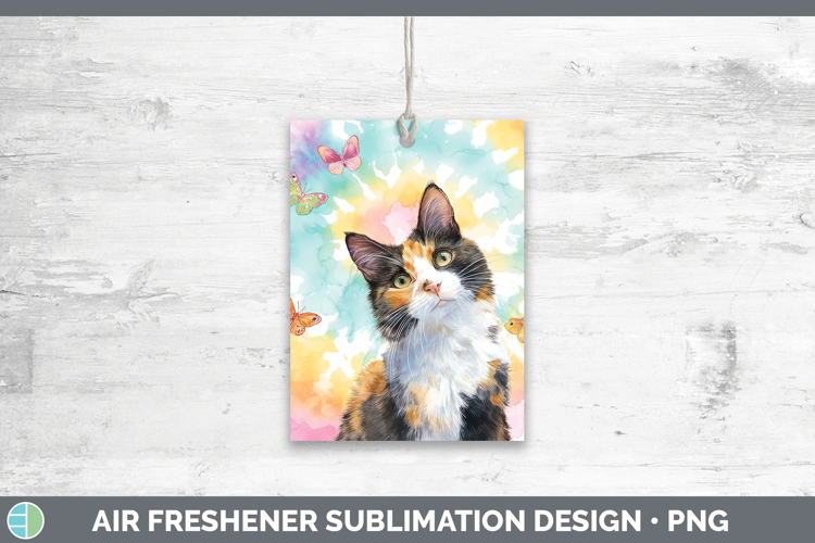 Calico Cats Tie Dye Air Freshener Sublimation Design