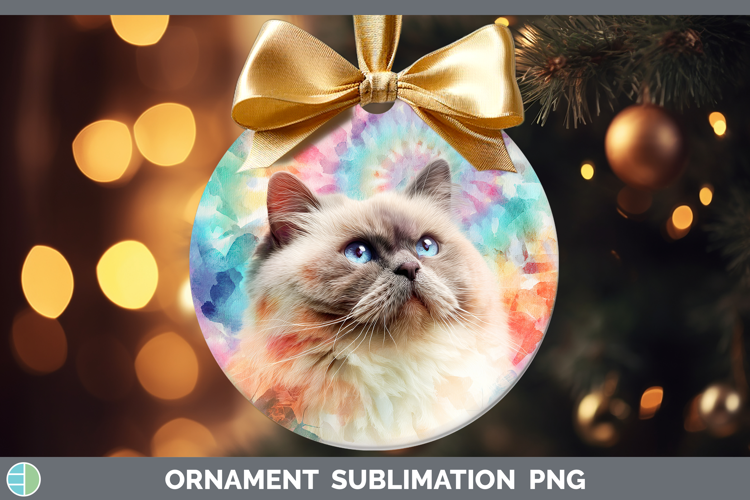 Himalayan Cats Tie Dye Ornament Sublimation Design