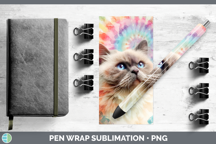 Himalayan Cats Tie Dye Pen Wrap Sublimation Design