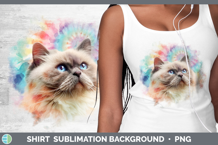 Himalayan Cats Tie Dye Shirt Sublimation Design
