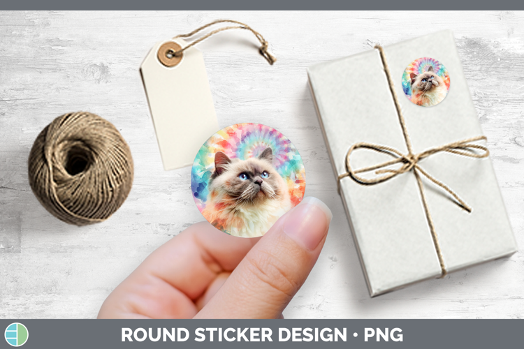 Himalayan Cats Tie Dye Stickers Design
