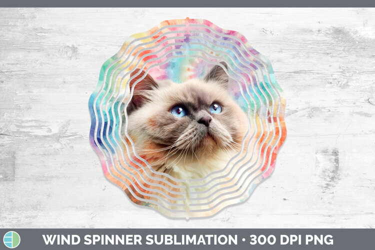 GorgeousCats Tie Dye Wind Spinner design.