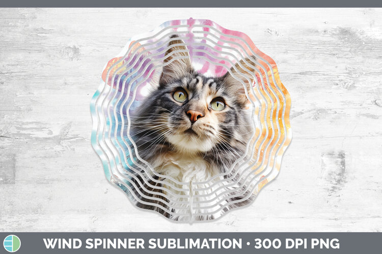 GorgeousCats Tie Dye Wind Spinner design.