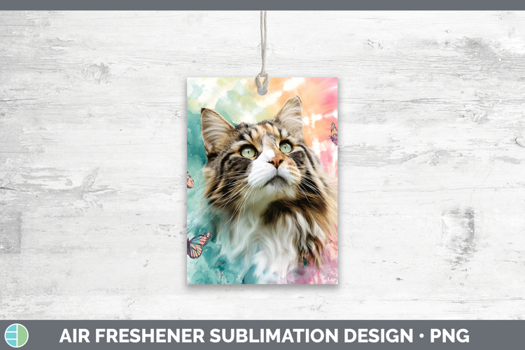 Norwegian Forest Cats Tie Dye Air Freshener Sublimation Desi