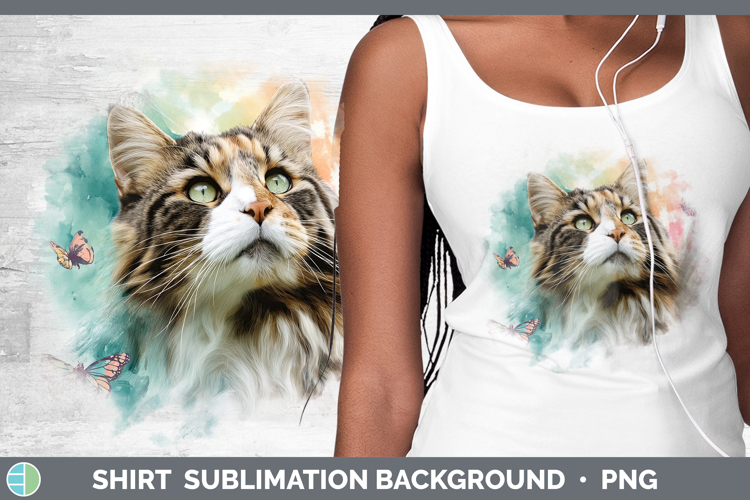 Norwegian Forest Cats Tie Dye Shirt Sublimation Design