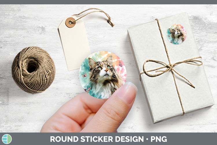 Norwegian Forest Cats Tie Dye Stickers Design