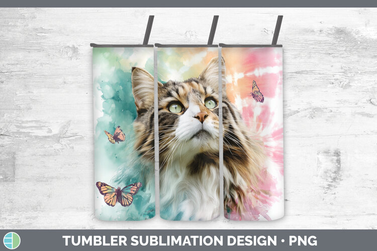 GorgeousCats Tie Dye Tumbler design.