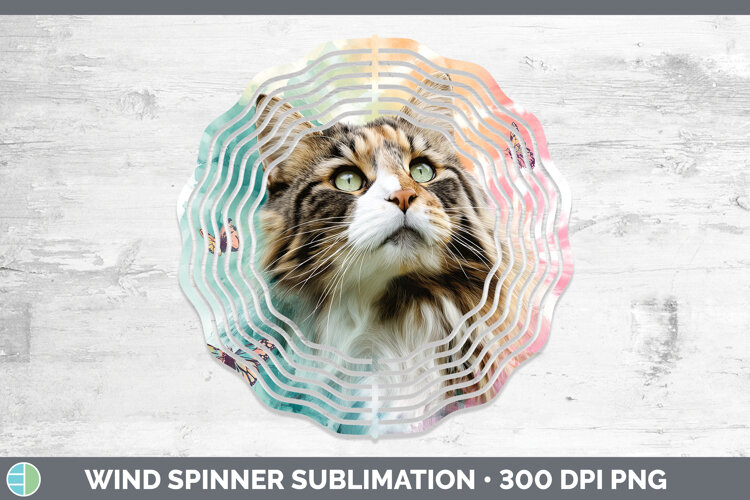 GorgeousCats Tie Dye Wind Spinner design.