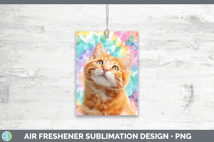 Orange Cats Tie Dye Air Freshener Sublimation Design