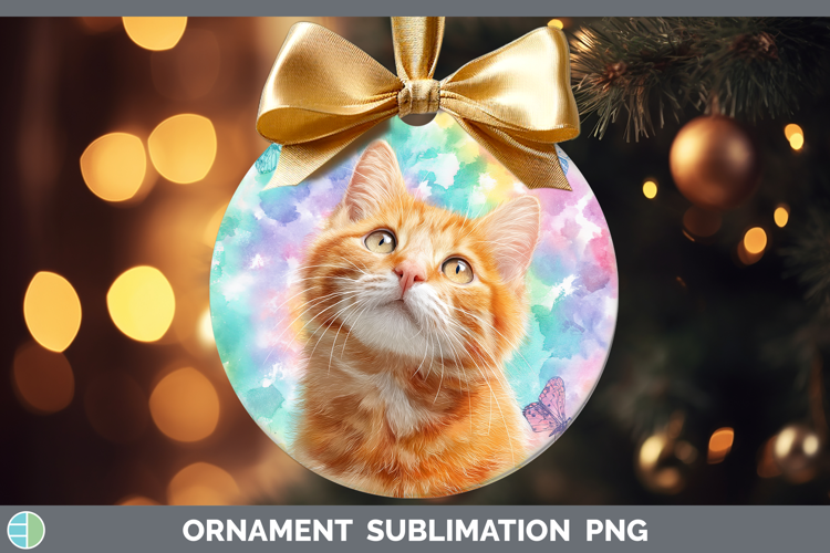 Orange Cats Tie Dye Ornament Sublimation Design