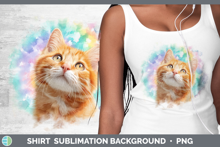 Orange Cats Tie Dye Shirt Sublimation Design
