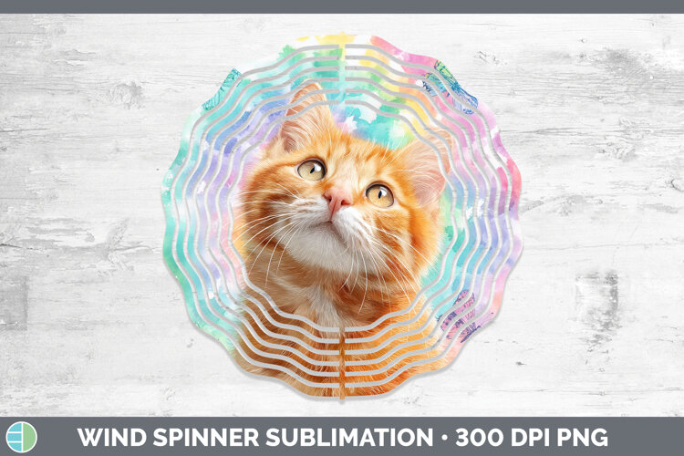 GorgeousCats Tie Dye Wind Spinner design.