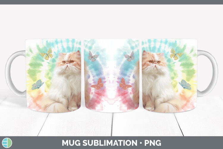 GorgeousCats Tie Dye Mug Wrap design.