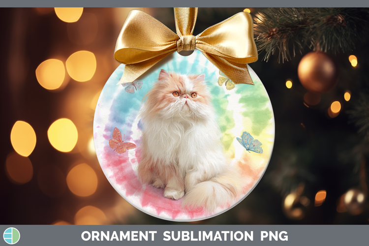 Persian Cats Tie Dye Ornament Sublimation Design