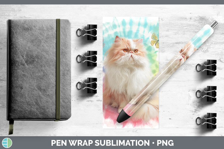 Persian Cats Tie Dye Pen Wrap Sublimation Design