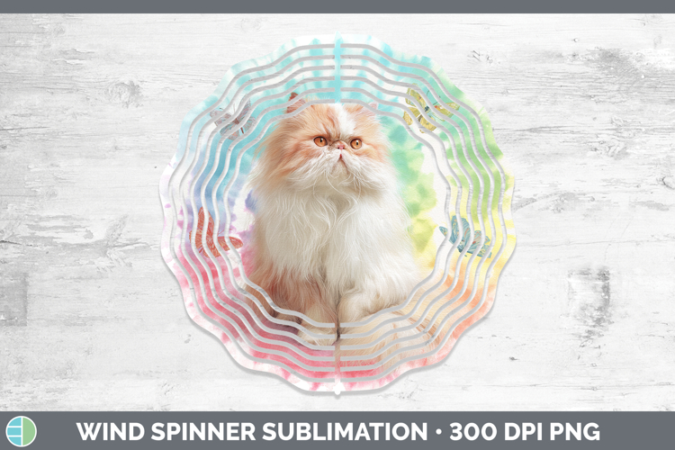 Persian Cats Tie Dye Wind Spinner Sublimation Design