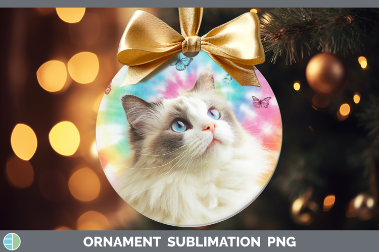 Ragdoll Cats Tie Dye Ornament Sublimation Design
