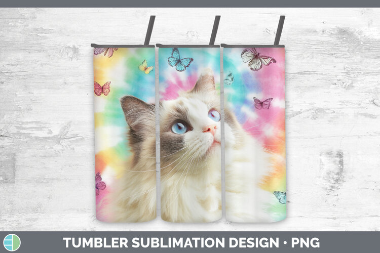 GorgeousCats Tie Dye Tumbler design.