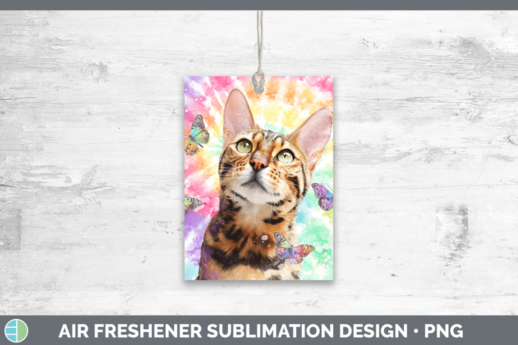 Savannah Cats Tie Dye Air Freshener Sublimation Design