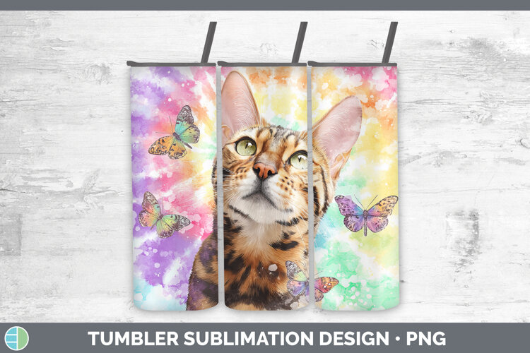 GorgeousCats Tie Dye Tumbler design.