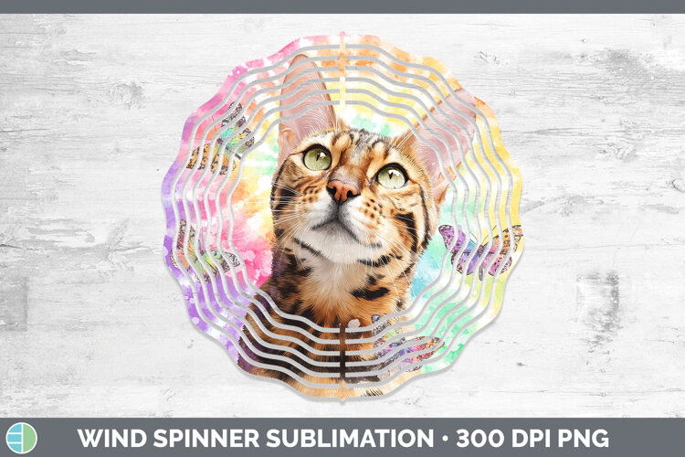 GorgeousCats Tie Dye Wind Spinner design.