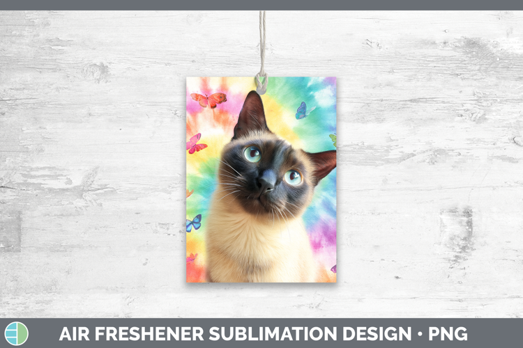 Siamese Cats Tie Dye Air Freshener Sublimation Design
