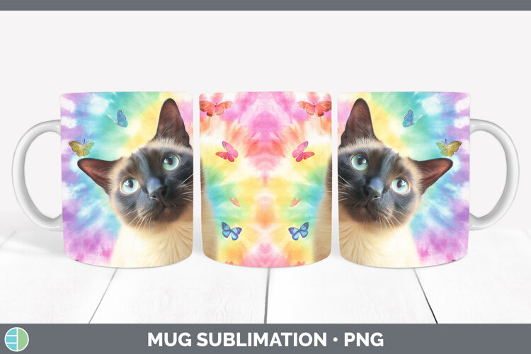 GorgeousCats Tie Dye Mug Wrap design.