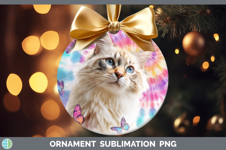 Siberian Cats Tie Dye Ornament Sublimation Design