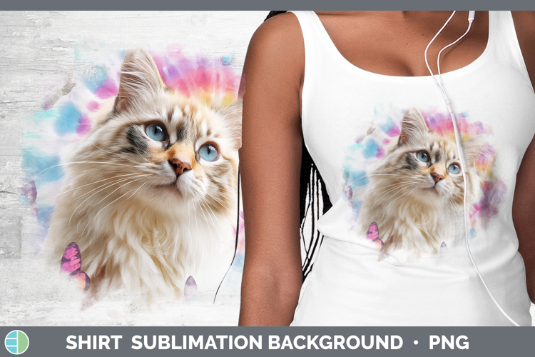 Siberian Cats Tie Dye Shirt Sublimation Design