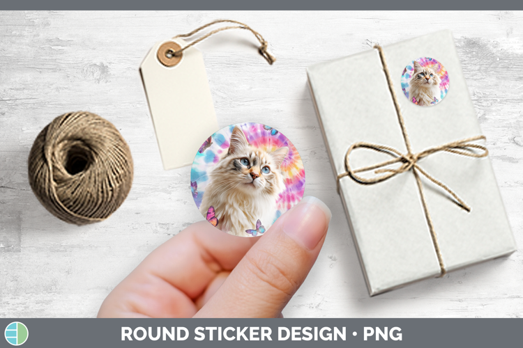 Siberian Cats Tie Dye Stickers Design