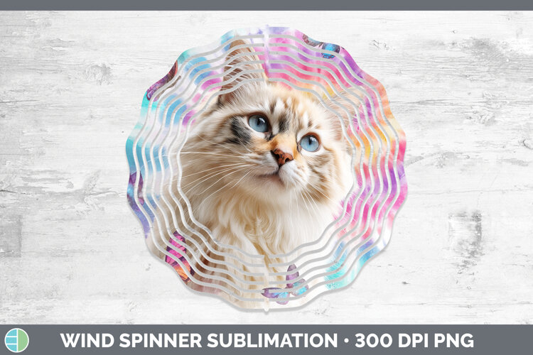 GorgeousCats Tie Dye Wind Spinner design.