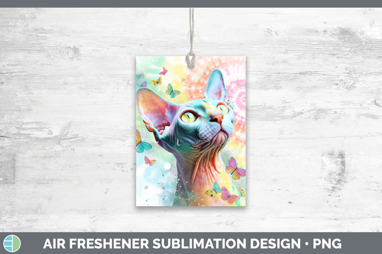 Sphynx Cats Tie Dye Air Freshener Sublimation Design