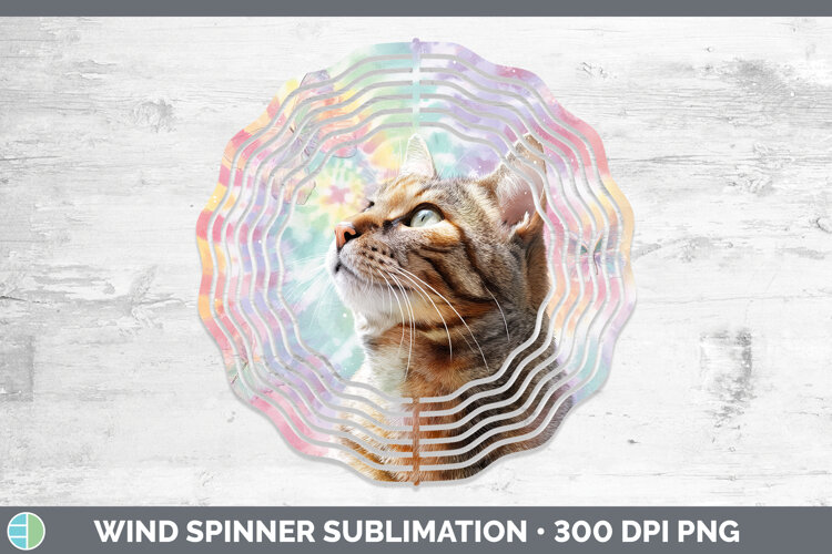 GorgeousCats Tie Dye Wind Spinner design.