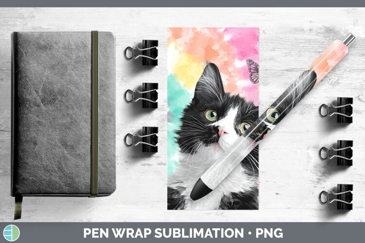 GorgeousCats Tie Dye Pen Wrap design.