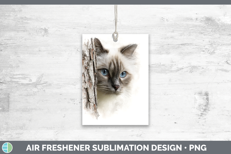 Birman Cats Tree Peek Air Freshener Sublimation Design