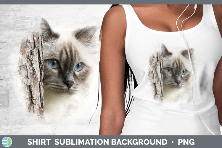 Birman Cats Tree Peek Shirt Sublimation Design