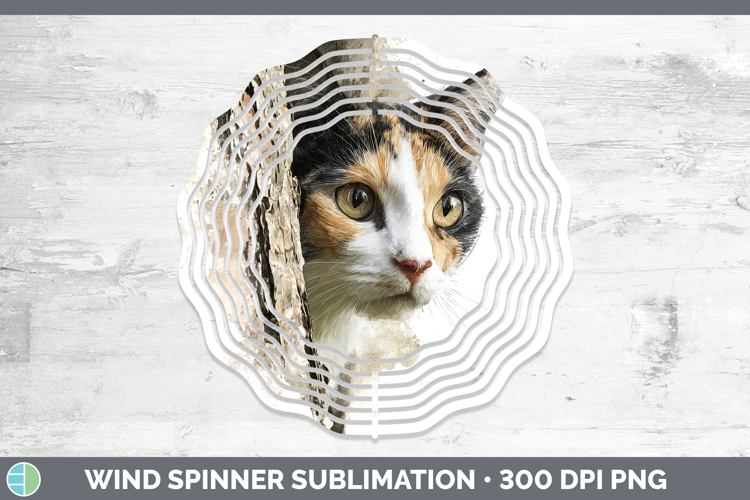 Calico Cats Tree Peek Wind Spinner Sublimation Design