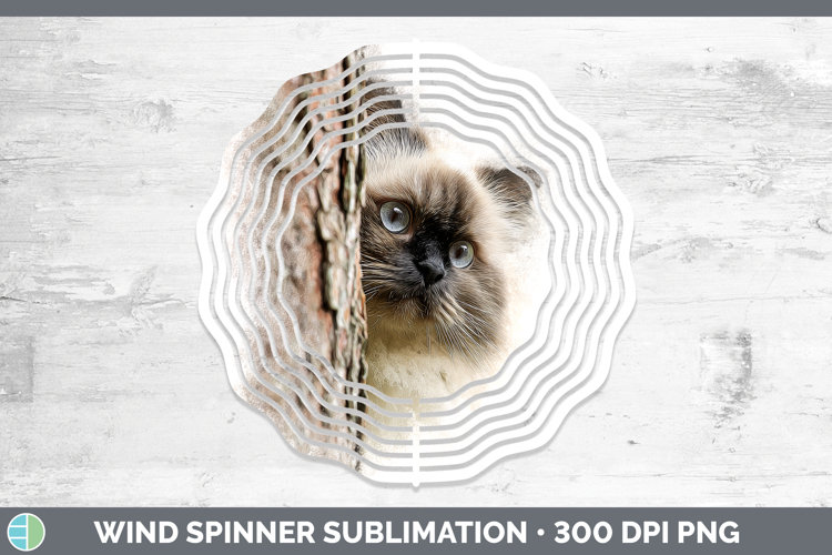 Himalayan Cats Tree Peek Wind Spinner Sublimation Design