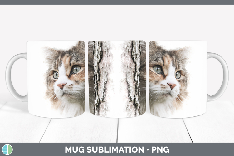 GorgeousCats Tree Peek Mug Wrap design.