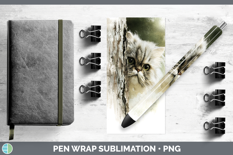 Persian Cats Tree Peek Pen Wrap Sublimation Design