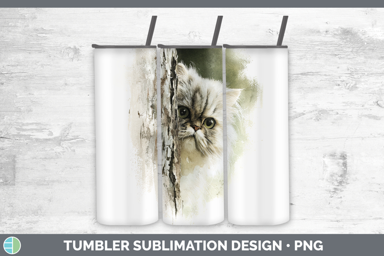 Persian Cats Tree Peek Tumbler Sublimation Design