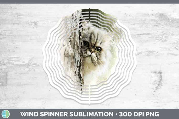Persian Cats Tree Peek Wind Spinner Sublimation Design