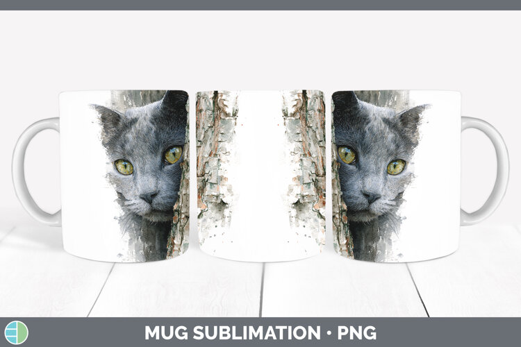 GorgeousCats Tree Peek Mug Wrap design.