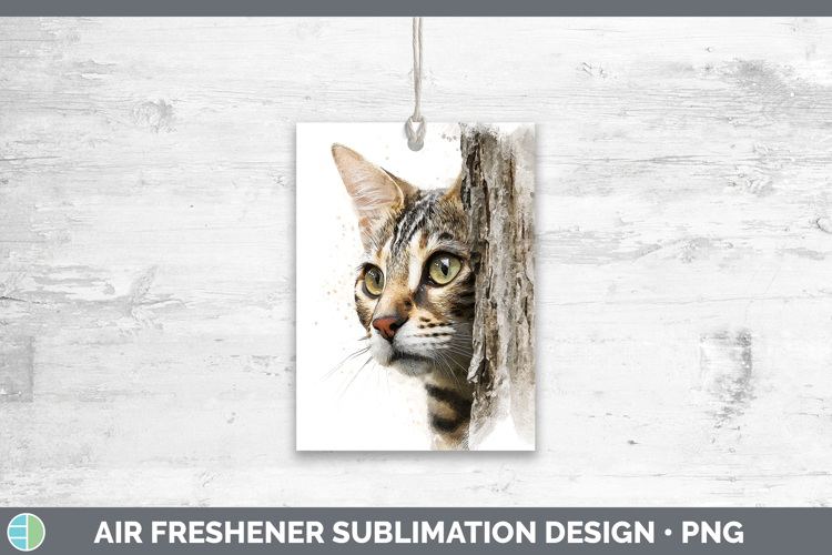 Savannah Cats Tree Peek Air Freshener Sublimation Design