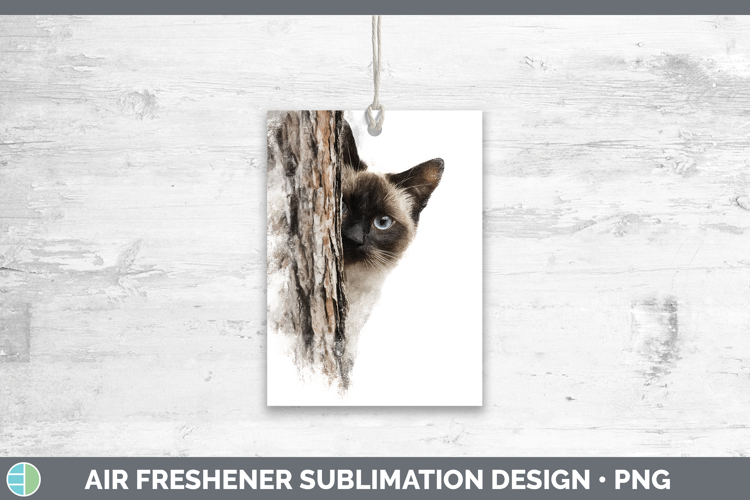Siamese Cats Tree Peek Air Freshener Sublimation Design